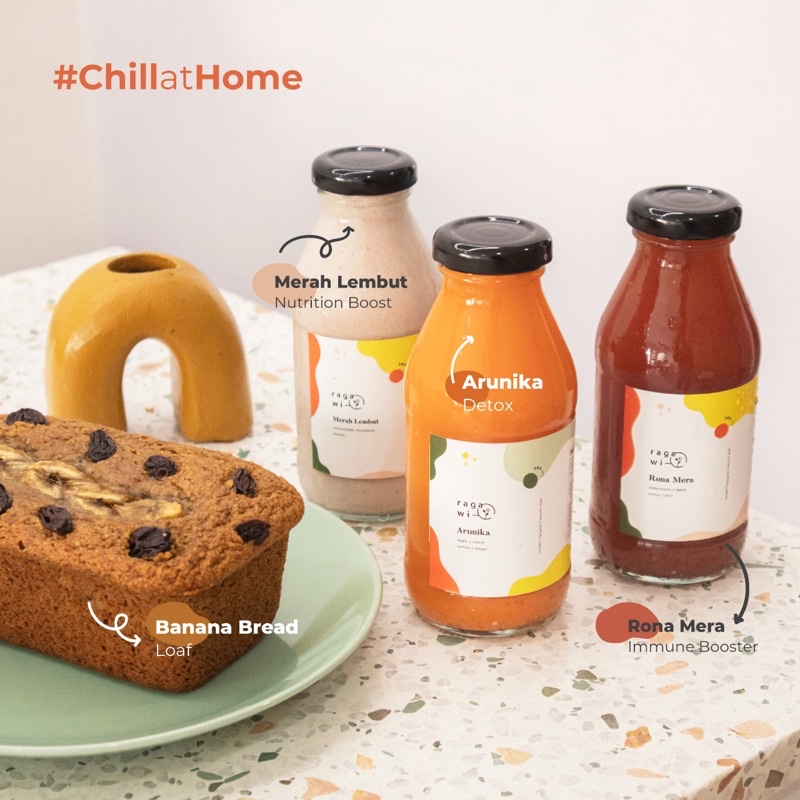 

Chill at Home Package / 3 Juice & 1 Banana Loaf