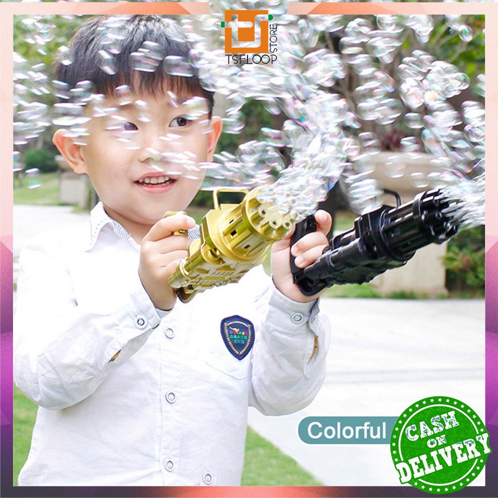 OFM-M197 Mainan Bubble Gun Pistol Gelembung Sabun Anak Buble Gun Elektrik Machine Gun Bubble Busa-4