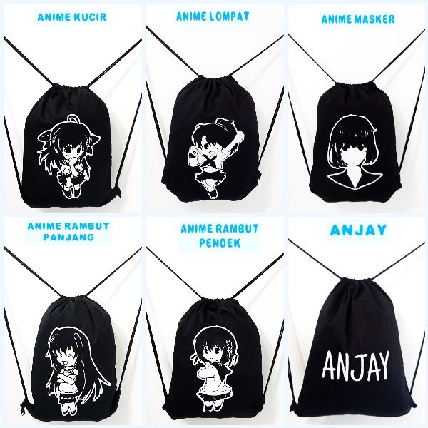 Part 11 String bag KPOP kain Drill Tas ransel punggung serut drawstring olahraga futsal sekolah kampus kuliah string bag sablon bahan drill ||Kiiyoomii