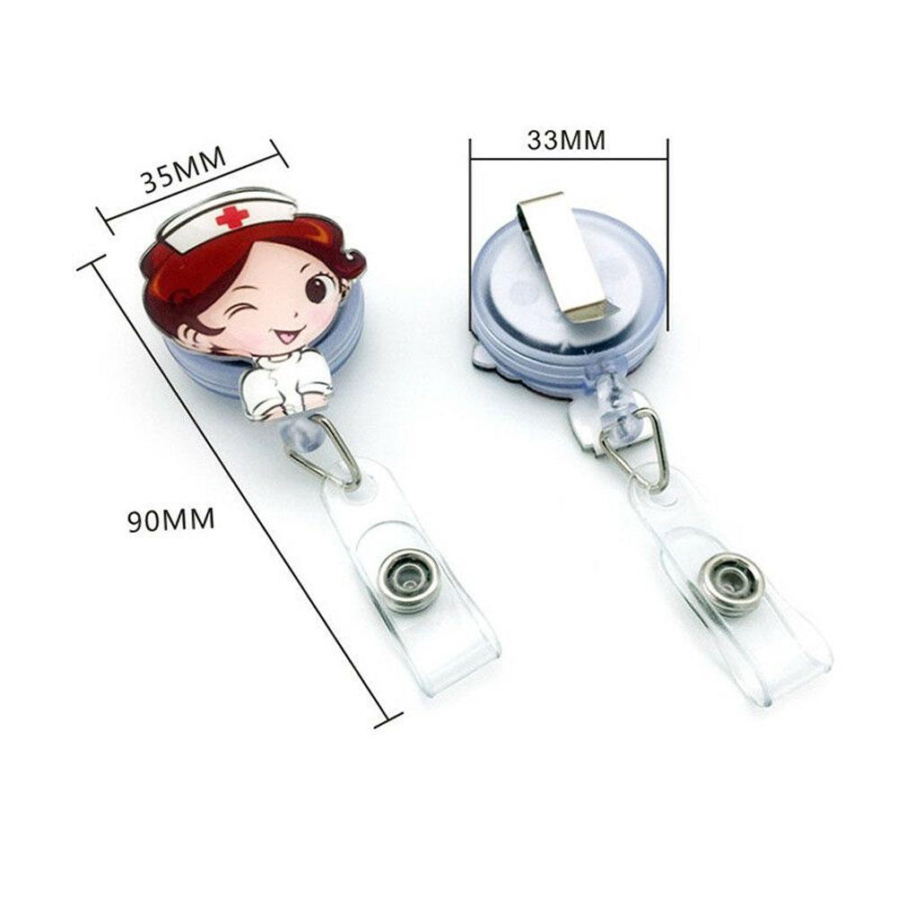 Lanfy Holder Kartu Nama Lucu 1PC Badge Reel Klip ID Name Card Doctor Card Holder Clip