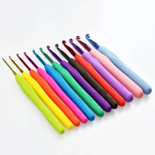 (12pcs) Jarum Rajut Set, Alat Rajut Set/Hakpen Karet Rainbow