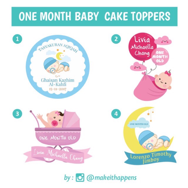 Topper cake baby one month