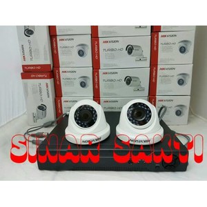 PAKET CCTV HIKVISION 2 CAMERA FULL HD 2MP 1080p (SIAP PASANG KOMPLIT )