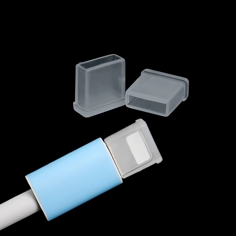 Cover Pelindung Kabel Data / Charger USB Bahan Silikon Transparan Anti Debu