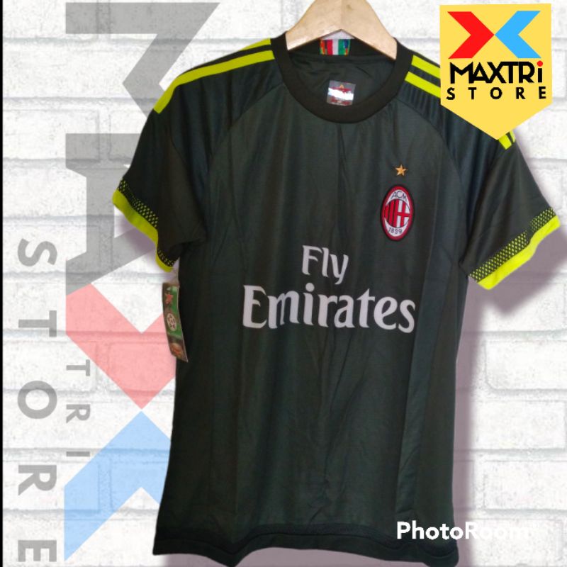 JERSEY BOLA AC MILAN FC THIRD JERSEY RETRO BAJU BOLA KAOS BOLA