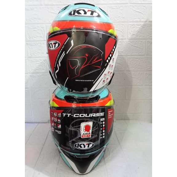 COUPLE HELM KYT TT COURSE & KYT NF-J JAUME MASIA LEOPARD 100% ORIGINAL SNI DOT
