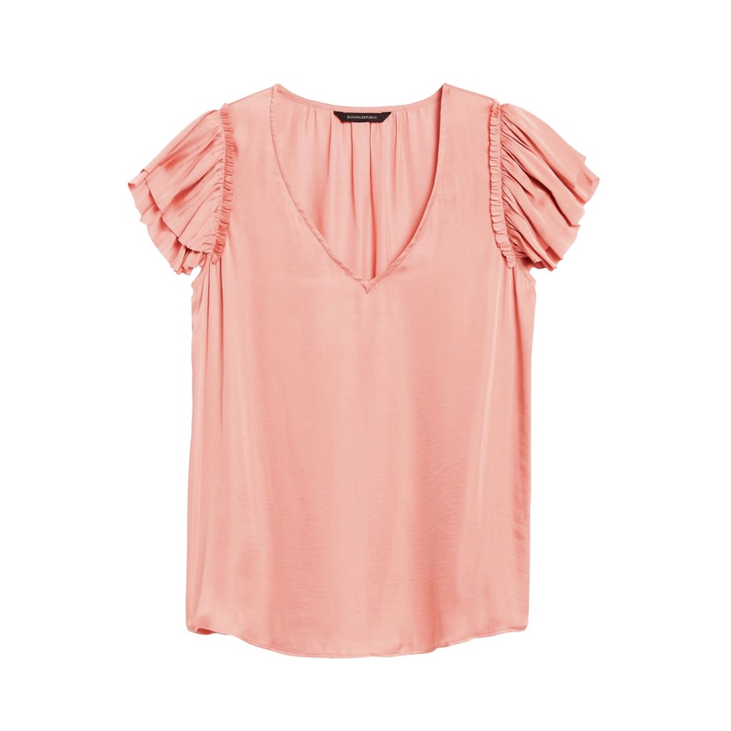 BANANAREPUBLIC FLUTTERSLEEVE BLOUSE-BREP15 PEACH