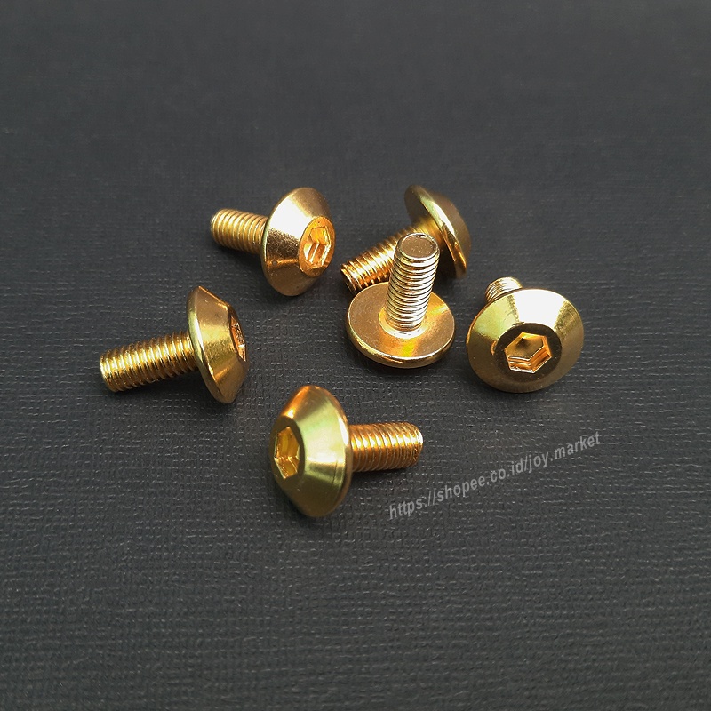 Baut L Cover Body Fairing Yamaha Vixion X-Ride Byson CBR CB 150 R Kuning Gold M6x14 kunci L5