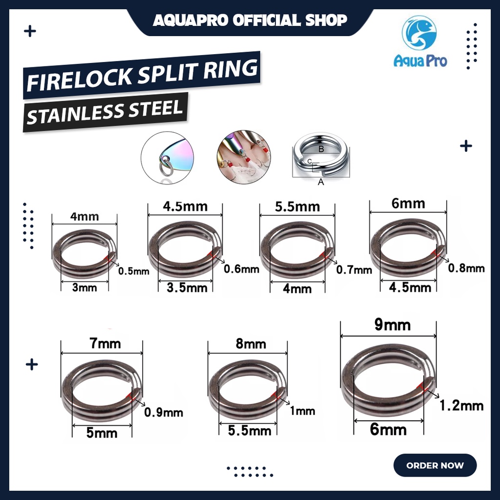 Split Ring - Solid Ring - Rolling Swivel Pancing Firelock Stainless Steel Split Ring Diameter Memancing Ring Konektor Fishing Aksesoris