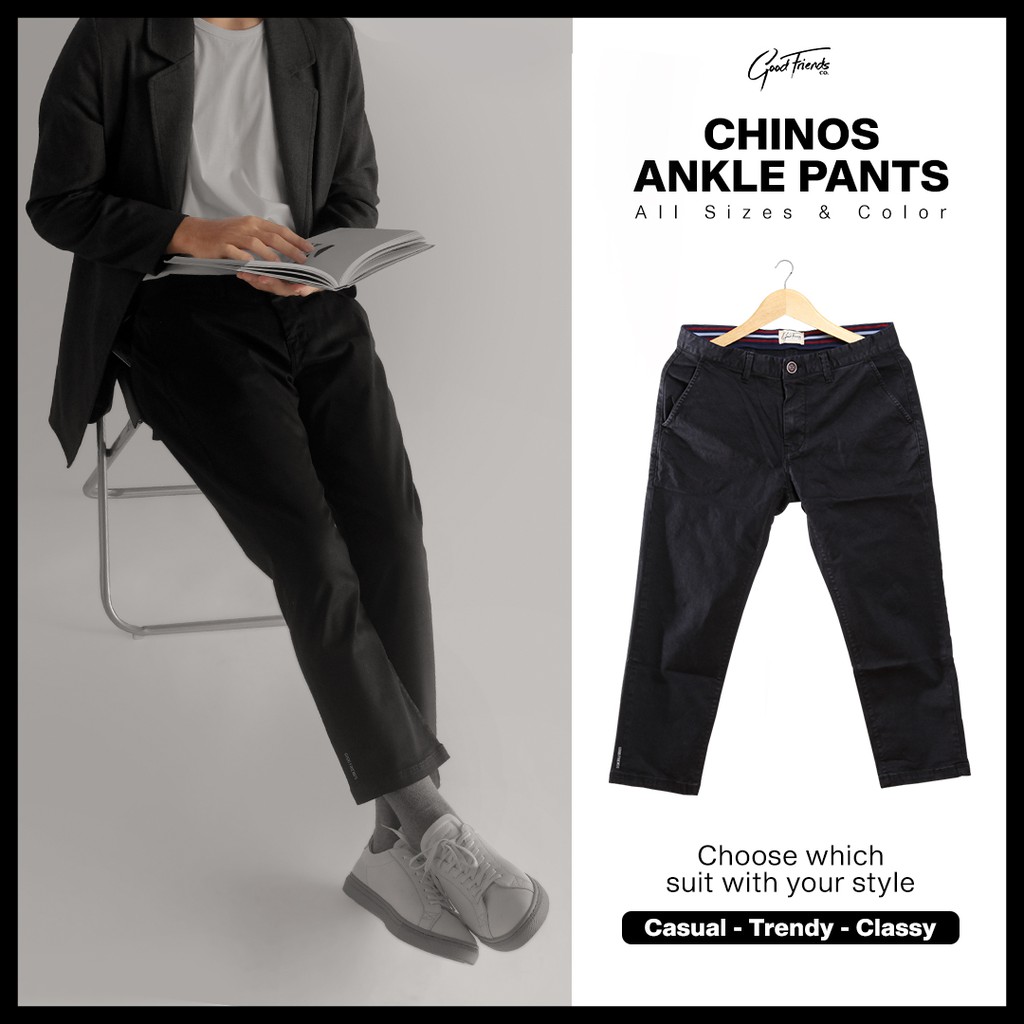 GOODFRIENDS Celana Ankle Pants CHINOS Black