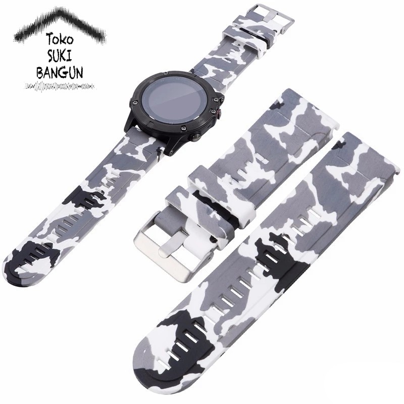 TALI JAM Garmin Fenix 5X QUICK FIT PRINTED Silicone Rubber Watch Band Strap