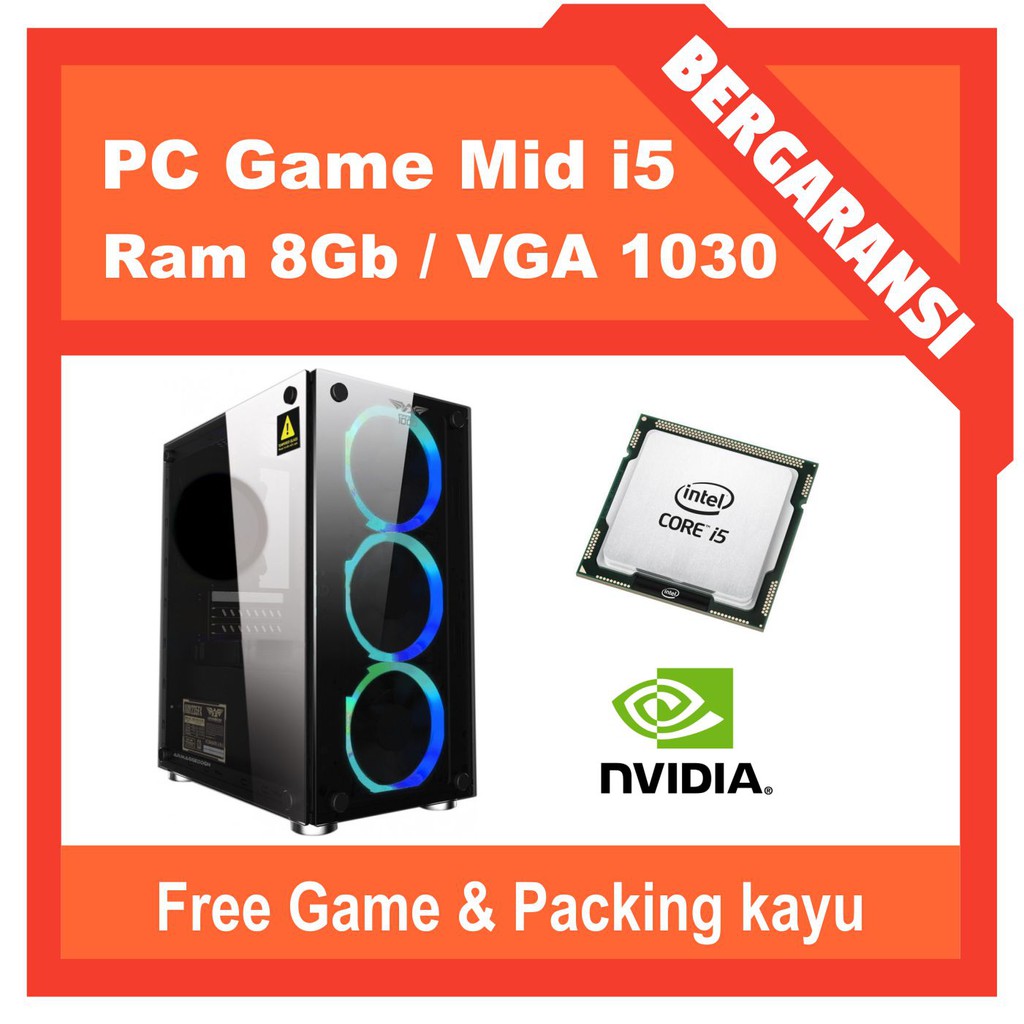 CPU PC gaming intel core i5 650 (3.2Ghz) vga nvidia 1030 2gb ddr5 support HDMI