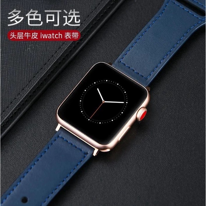 Strap Leather Kulit Apple Watch Jam Gelang 40 41 42 Rantai Milanese 45 38 iWatch Seri 1 2 3 4 5 SE 7