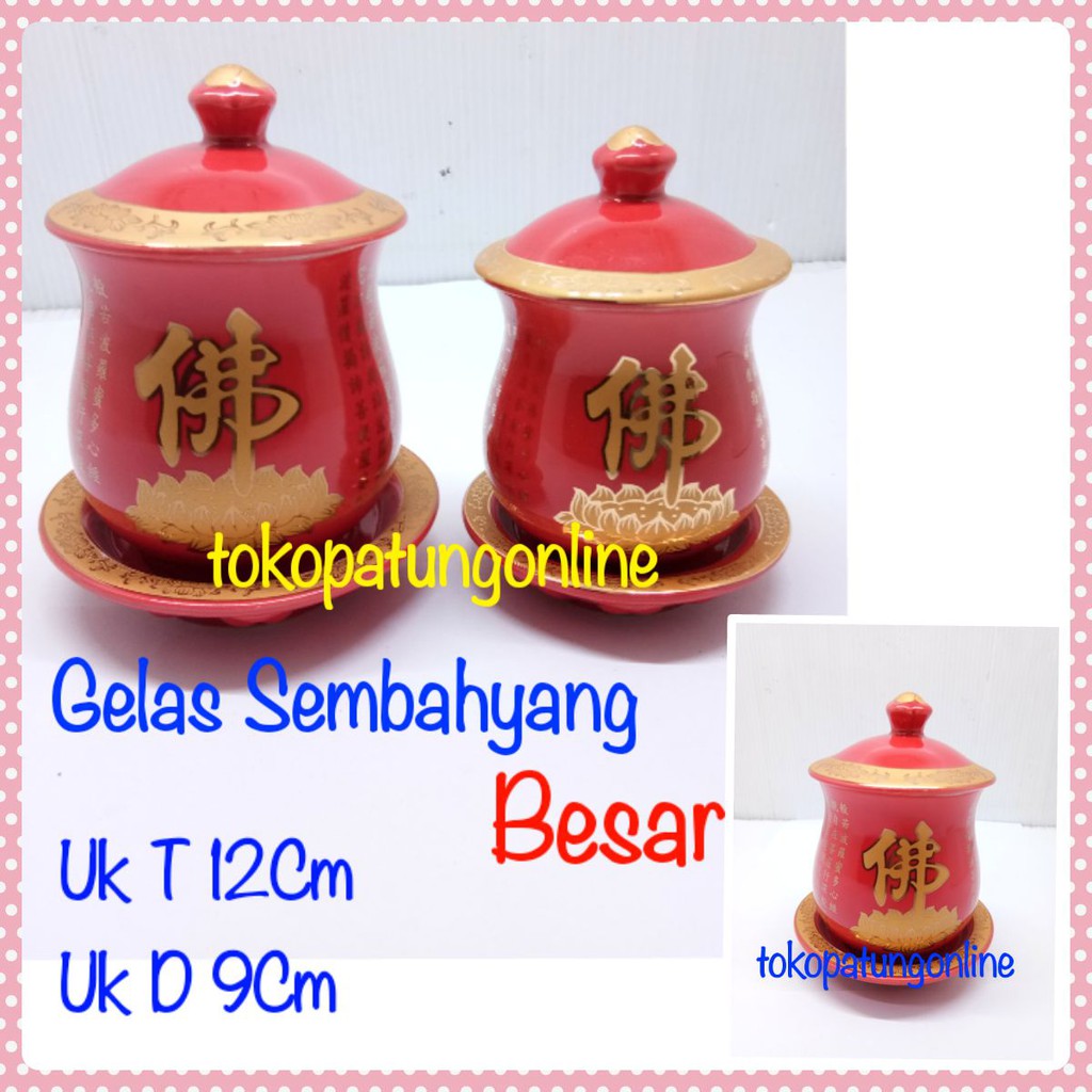 Gelas Sembahyang Fo Merah Besar