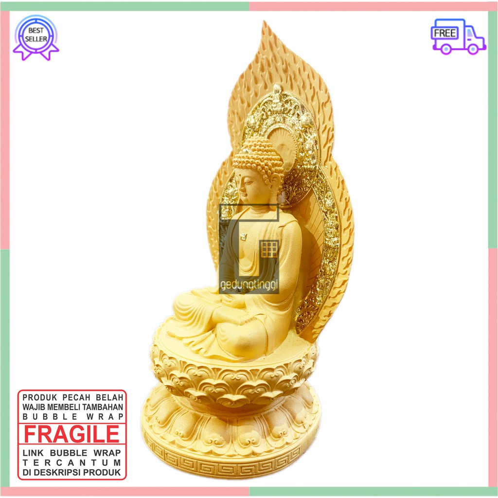 Patung Pajangan Hiasan Dekorasi Imlek Altar Meja Sembahyang Sembayang Maha Dewa Dewi Sang Buddha Budha Rupang Arca Pertapa Sakyamuni Shakyamuni Sakaymuni Sakaimuni Sidharta Siddharta Gautama Gotama Seciamonifo Amitabha Fengshui Gold Emas Hoki Cina China