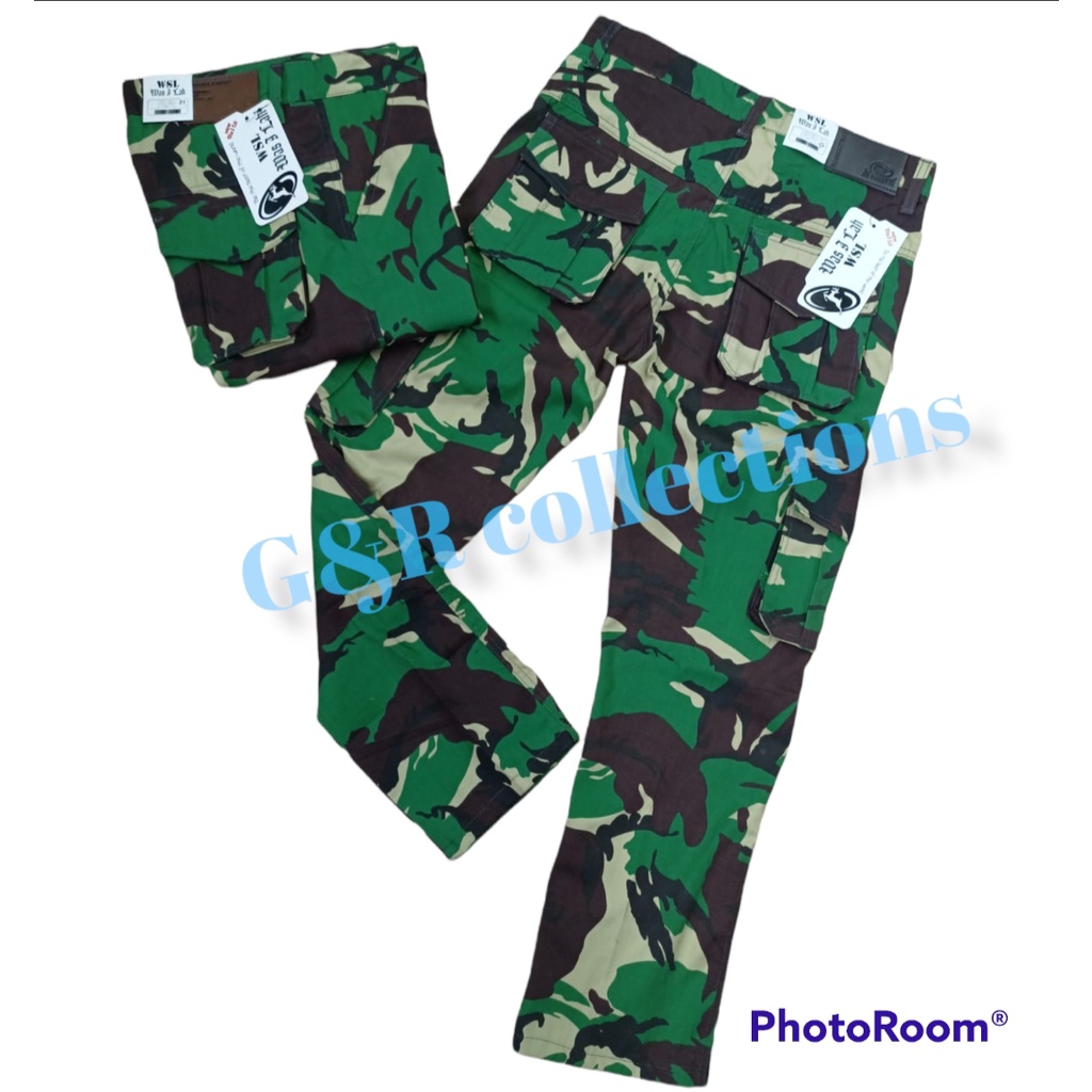 Celana Cargo Panjang Pria Loreng Camo Celana Loreng Panjang Celana Kargo Panjang Motif Camo Outdoor Adventure