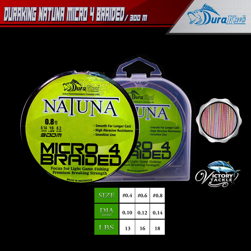 SENAR PANCING BENANG PE DURAKING NATUNA MICRO 4 BRAIDED 300 METER