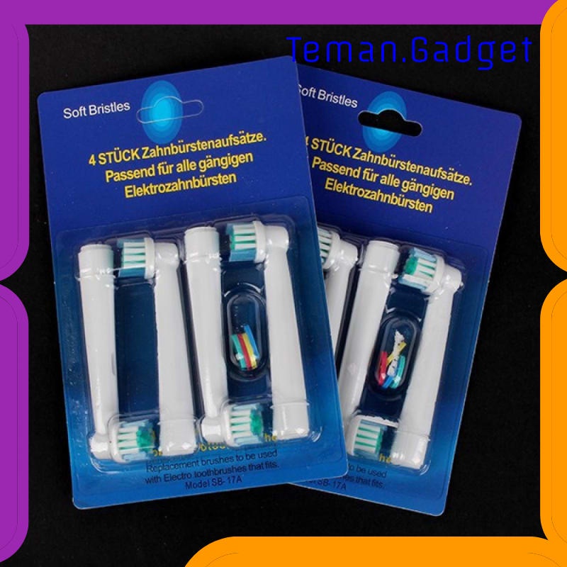 TG-FE155 LEZHISNUG ELECTRIC TOOTHBRUSH REPLACEMENT 4 PCS FOR ORAL-B - EB-17A