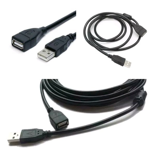 AFC5 | KABEL USB 2.0 MALE TO FEMALE CENTROO 5 M / KABEL PERPANJANGAN USB (BLACK / TRANSPARANT)