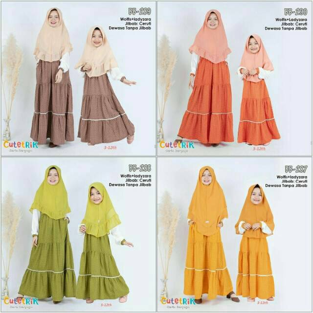 READY (3-13th) Set gamis couple ibu anak motif polkadot by cutetrik FR