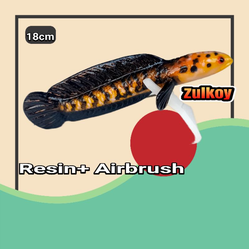 Replika ikan chana auranti red maru patung ikan Channa yellow maru