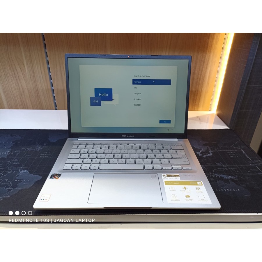 LAPTOP MURAH GAMING ASUS VIVOBOOK 14X M1403QA VIPS551 RYZEN 5 5600H 8GB 512GB RADEON 7 14 WUXGA IPS FP WIN11 + OHS QUIET BLUE