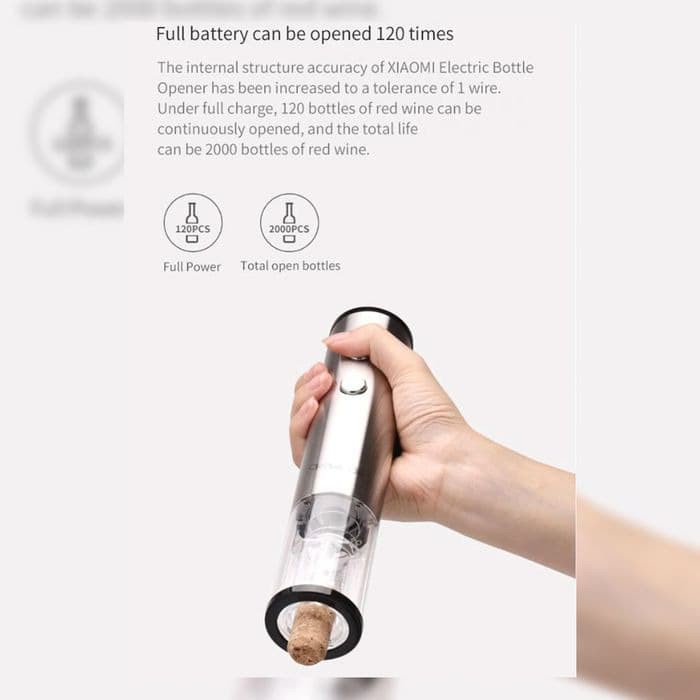 Circle Joy Round Stainless Steel Electric Wine Opener Pembuka botol