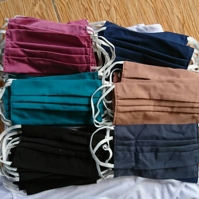 Download MASKER KAIN KATUN POLOS BISA DISISIPI TISSUE | Shopee ...