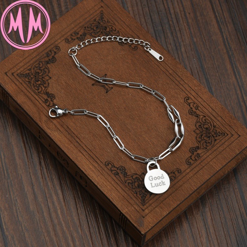 MORYMOSHI B508 Gelang Wanita Titanium Stainless Good Luck Anti Karat Anti Luntur Fashion Korea