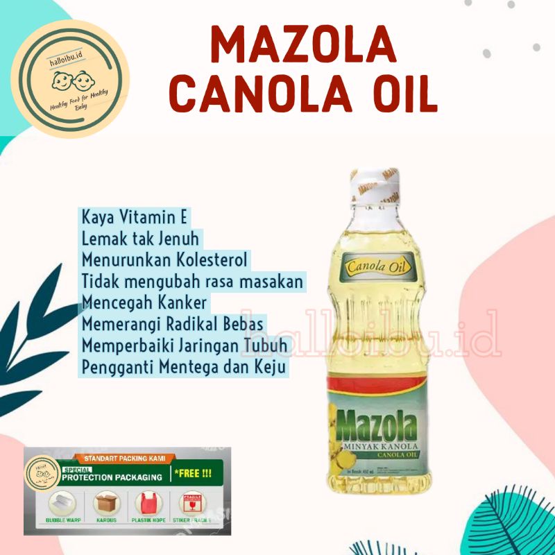 

MAZOLA Canola Oil 450 ml/ Minyak Kanola untuk MPASI