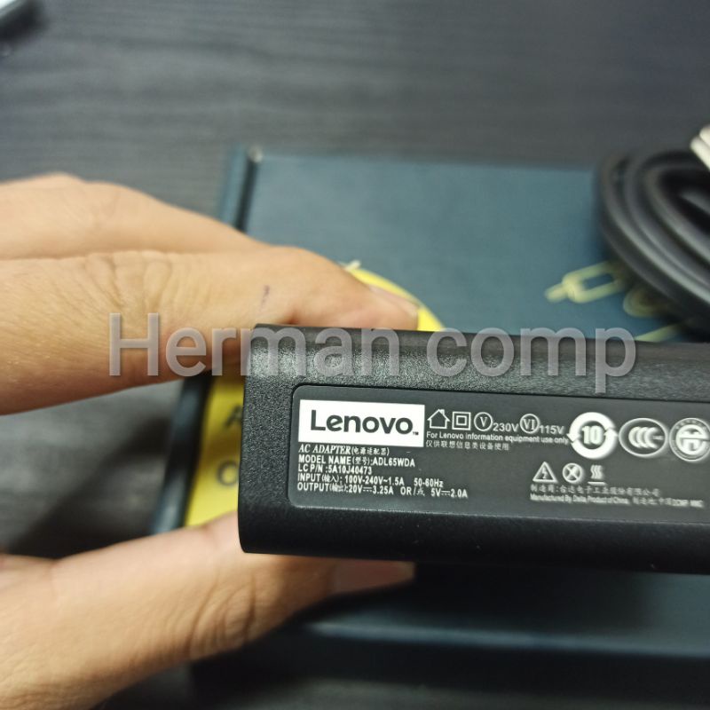 Original Adaptor Charger Lenovo Yoga 20V 3.25A Usb Yoga,Yoga 700 Yoga 900 65W