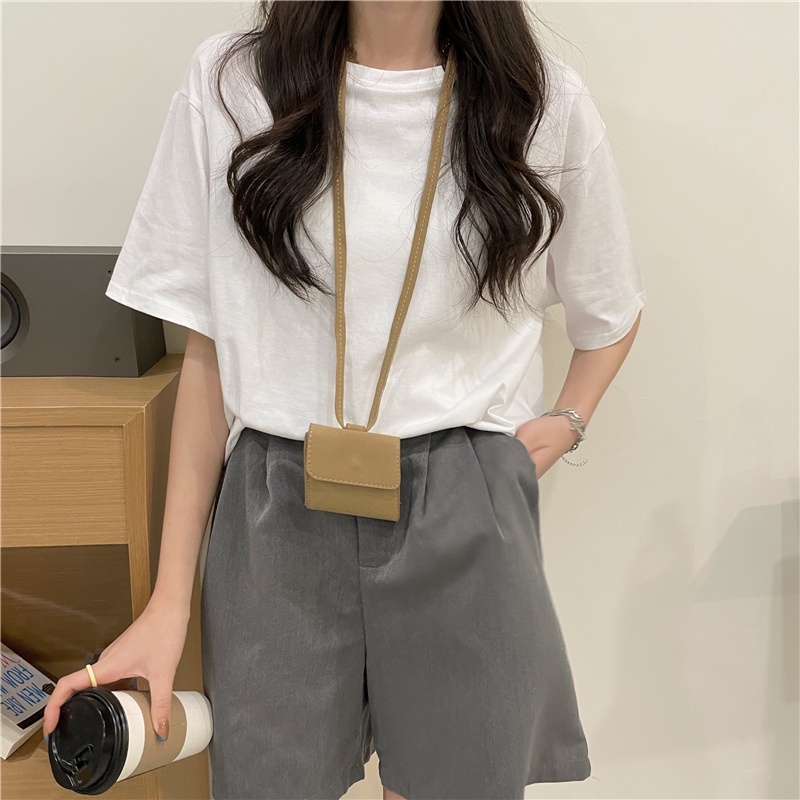 [chaoo.id] korean style atasan wanita/atasan warna putih/baju atasan Loose wanita /atasan kaos atasan wanita/Printed T-shirt/ kaos atasan baggy wanita