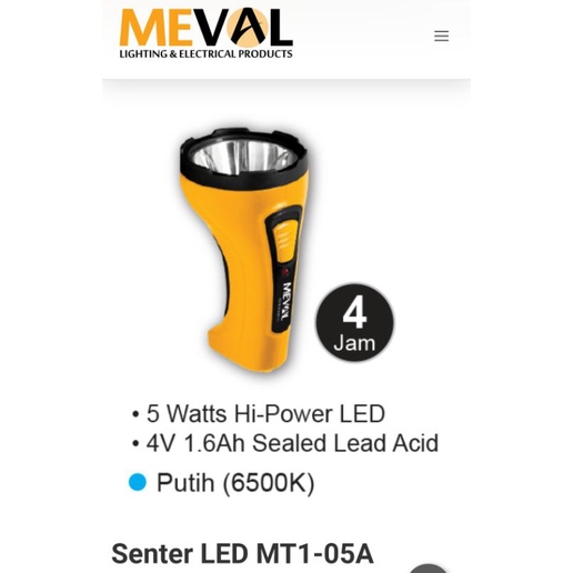 Senter tangan meval 5watt