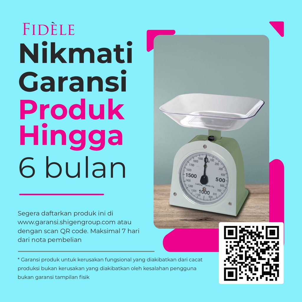 Timbangan Dapur Analog Stainless Kualitas Premium FIDELE Tipe KCQ