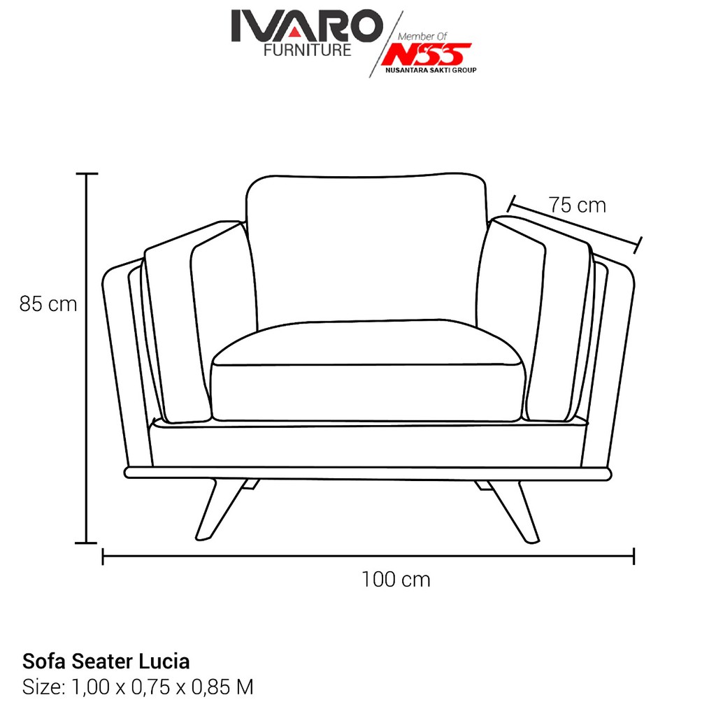 Ivaro Sofa Lucia 1 Seater Shopee Indonesia