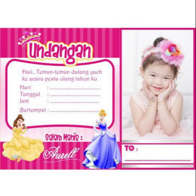 UNDANGAN ULTAH ANAK BISA PKE FOTO. DESIGN GRATISSS