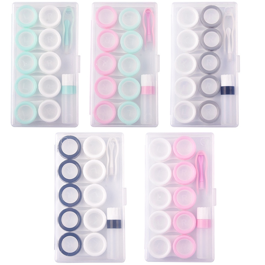 5pcs / Set Case Holder Lensa Kontak Warna Ganda