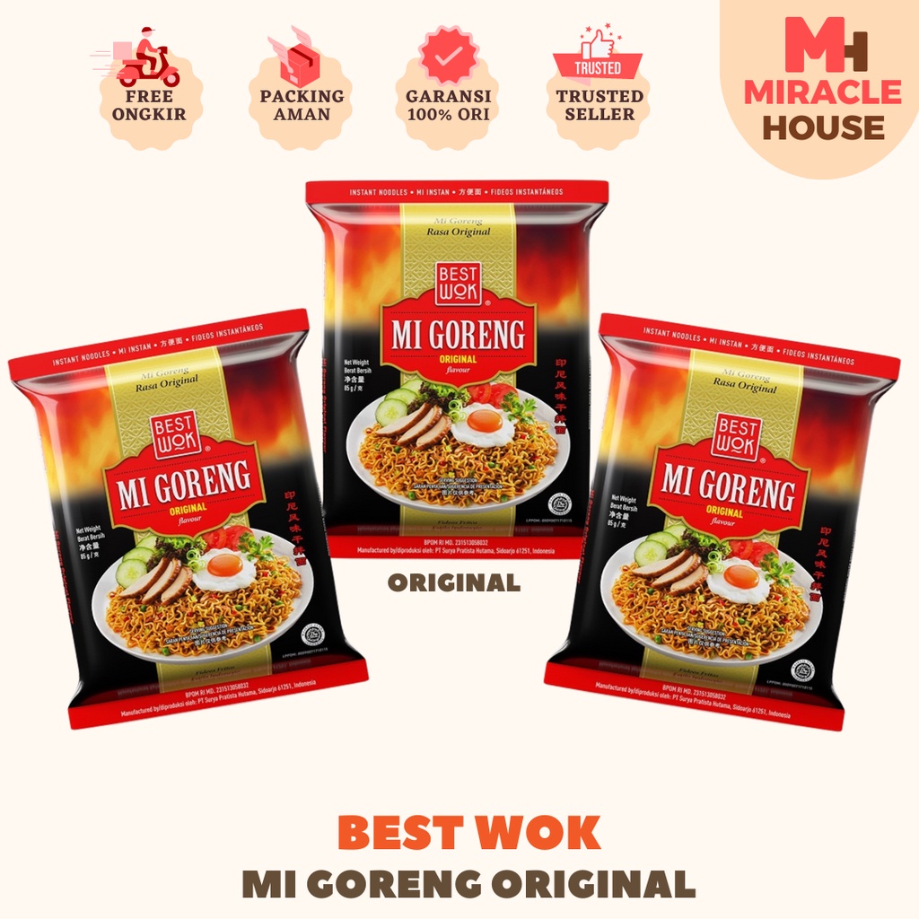 Best Wok Mi Mie Goreng Original Instant Noodle 85gr BestWok KKV Indomie Viral Enak Snack