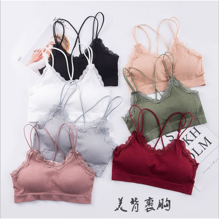 Gobra ♕ PW056 Bra Wanita Sexy Olahraga Push Up Fashion Korea Tali Pakaian Wanita Import Murah