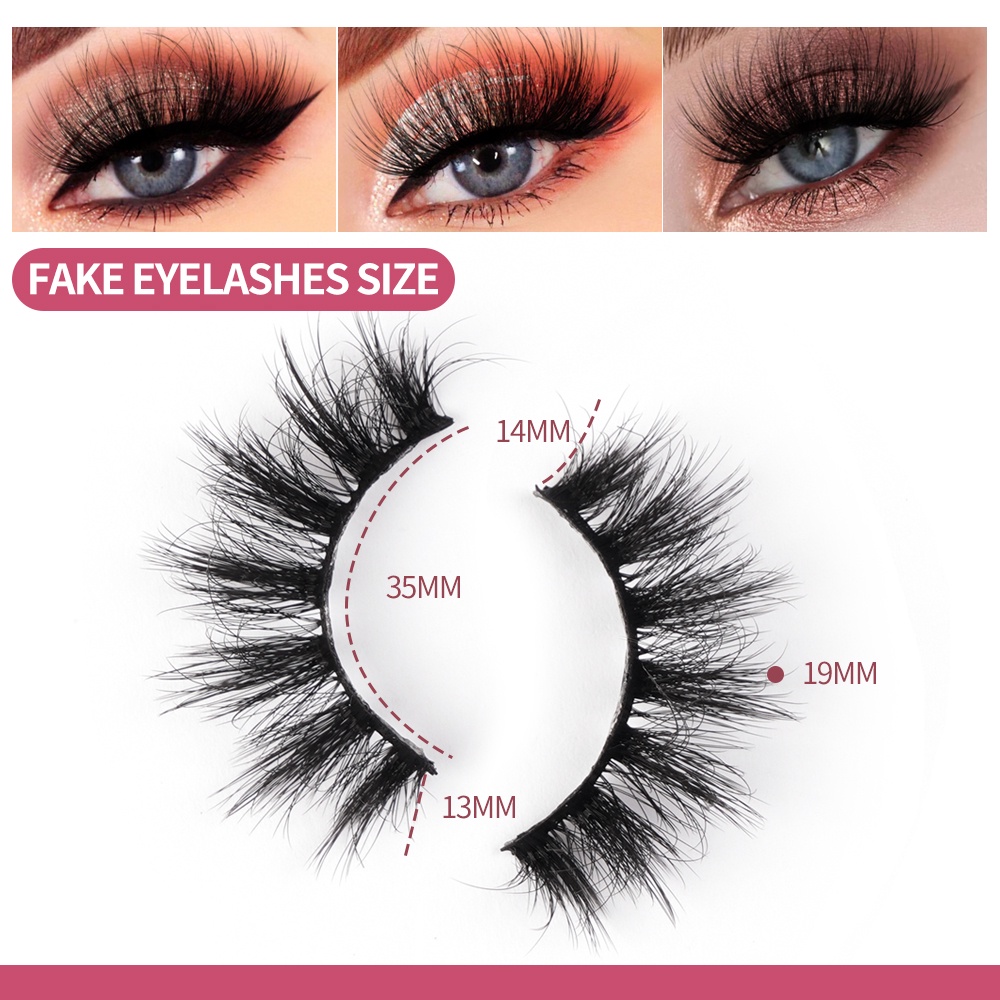 Magefy 8 Pairs 3D Natural False Eyelashes/Thin Long Extensions Thick Curls False Eyelashes