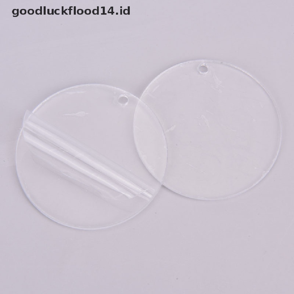[OOID] 10PCS Acrylic Clear Circle Discs Keychain Blanks Tassels Keyrings DIY Pendants ID