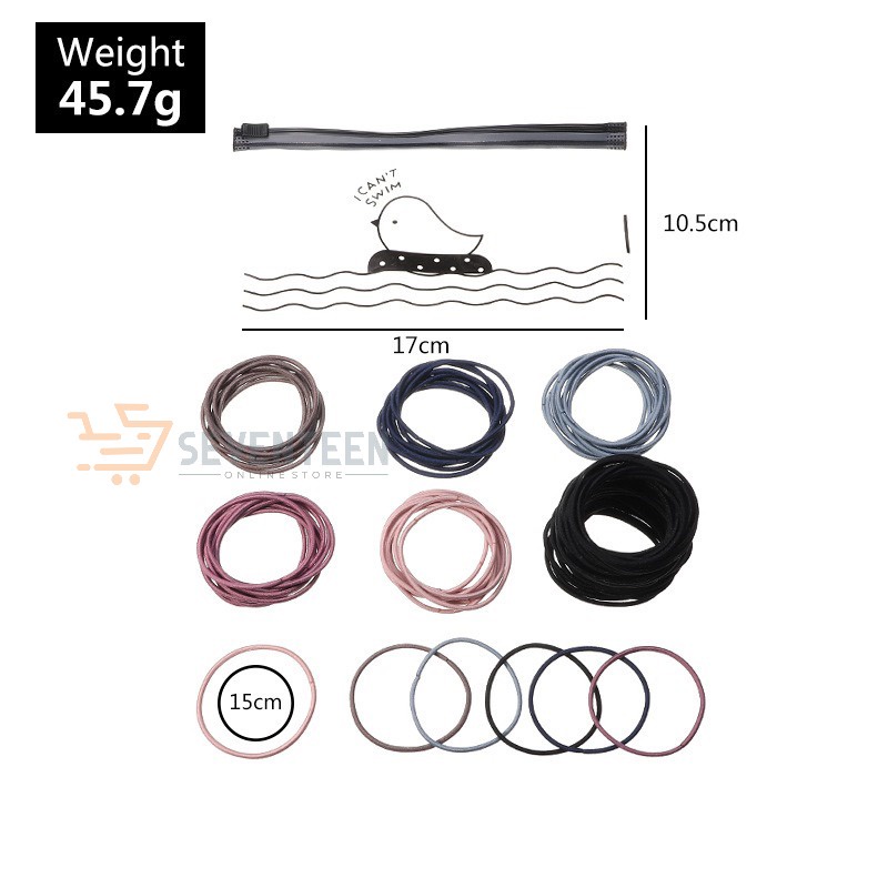 GELANG IKAT RAMBUT KOREA ISI 100 PCS AKSESORIS RAMBUT KOREA ZIP LOCK POUCH KARET RAMBUT KOREAN-5