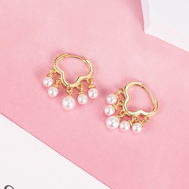 Anting Klip S925 Silver Liontin Rumbai Mutiara Untuk Wanita