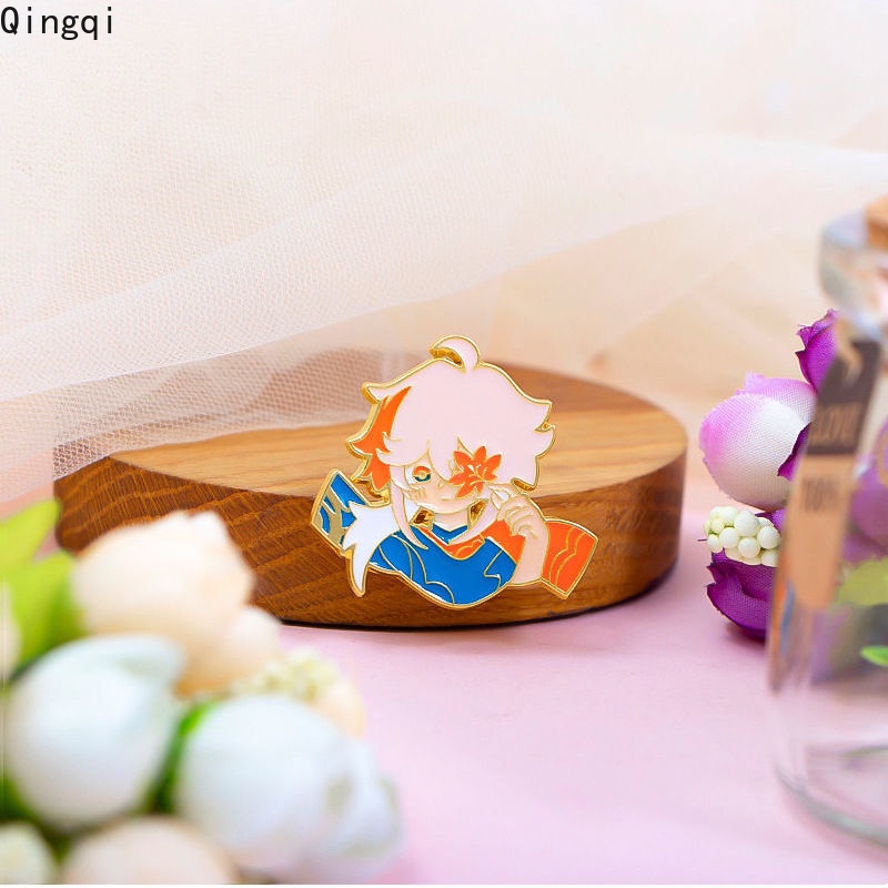 Bros Pin Enamel Desain Anime Genshin Impact Wendi Tartaglia Ganyu Keqing Xiao Lumine Untuk Hadiah