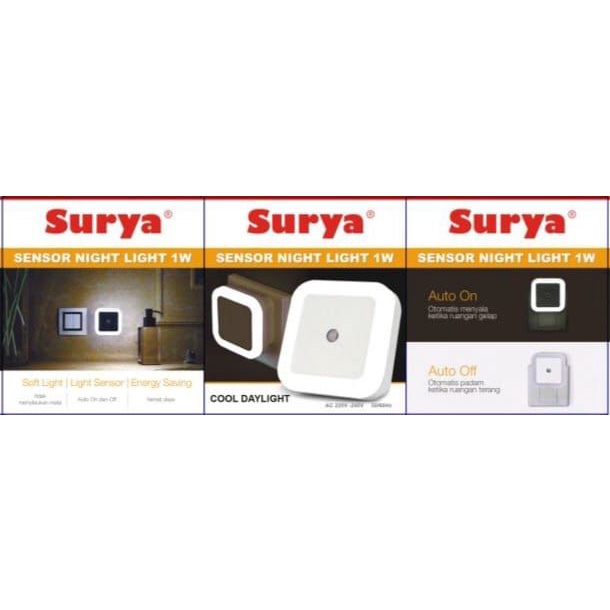 LAMPU TIDUR LED SENSOR CAHAYA ORIGINAL SURYA - Lampu Tumblr / Lampu Hemat Energy Listrik - Lampu Tidur Kamar - Lampu Sensor Gelap BISA COD