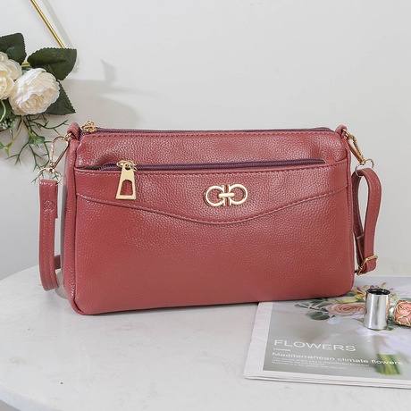 TAS SELEMPANG WANITA KOREA KULIT TA171P3 PINK SALEM FASHION BATAM MURAH ABG KERJA CHEYA PESTA PROMO 