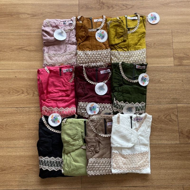 Gamis anak premium bahan rayon twill