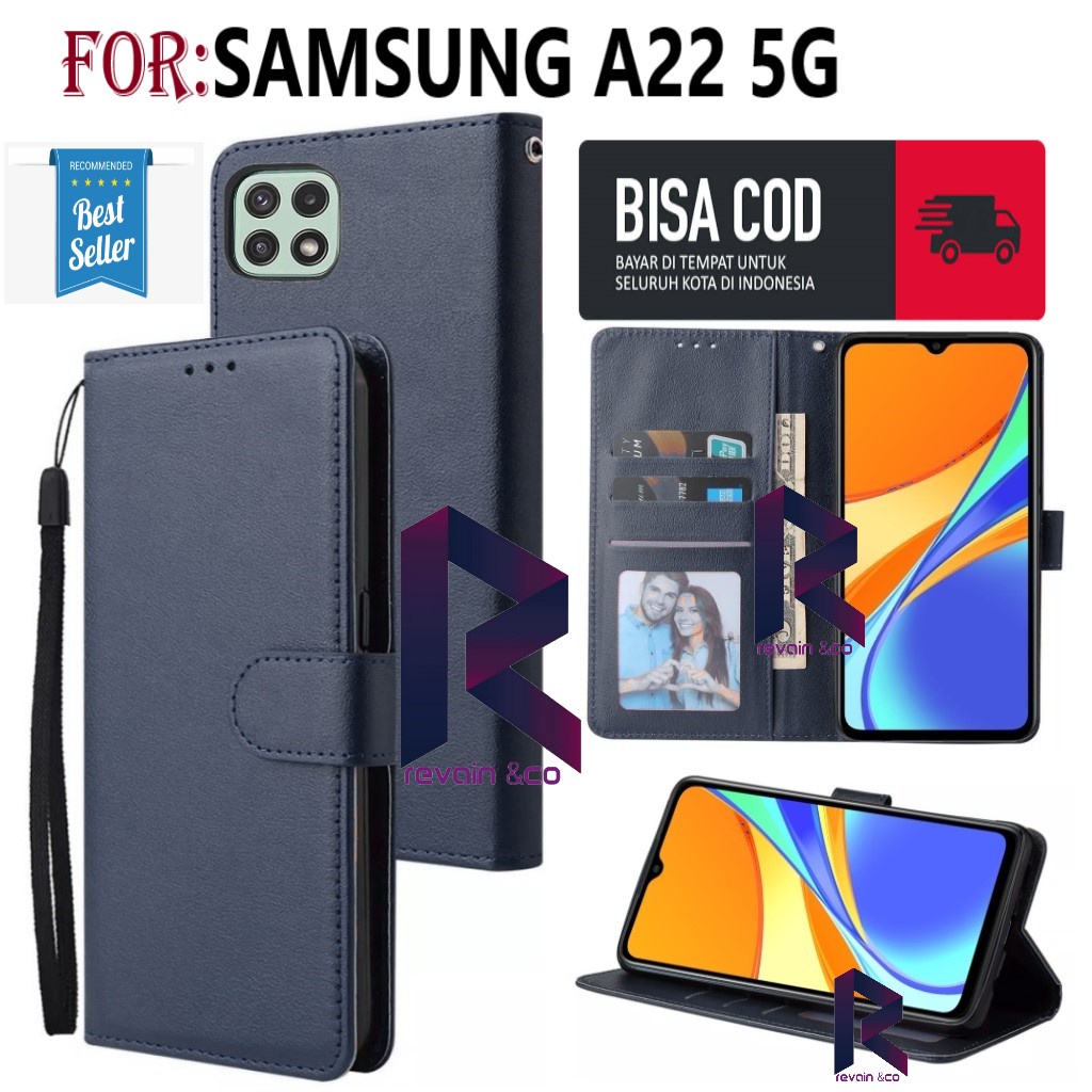 FLIP COVER SAMSUNG A22 5G FLIP WALLET LEATHER KULIT PREMIUM SARUNG BUKA TUTUP KESING HP FLIP CASE SAMSUNG A22 5G