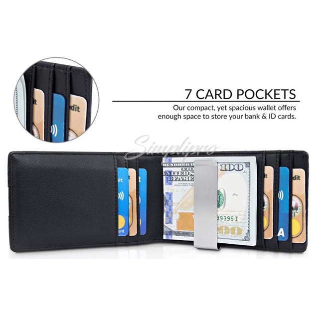 Dompet Money Clip Pria Keren Modern Slim Wallet RFID Protection GN-MC2