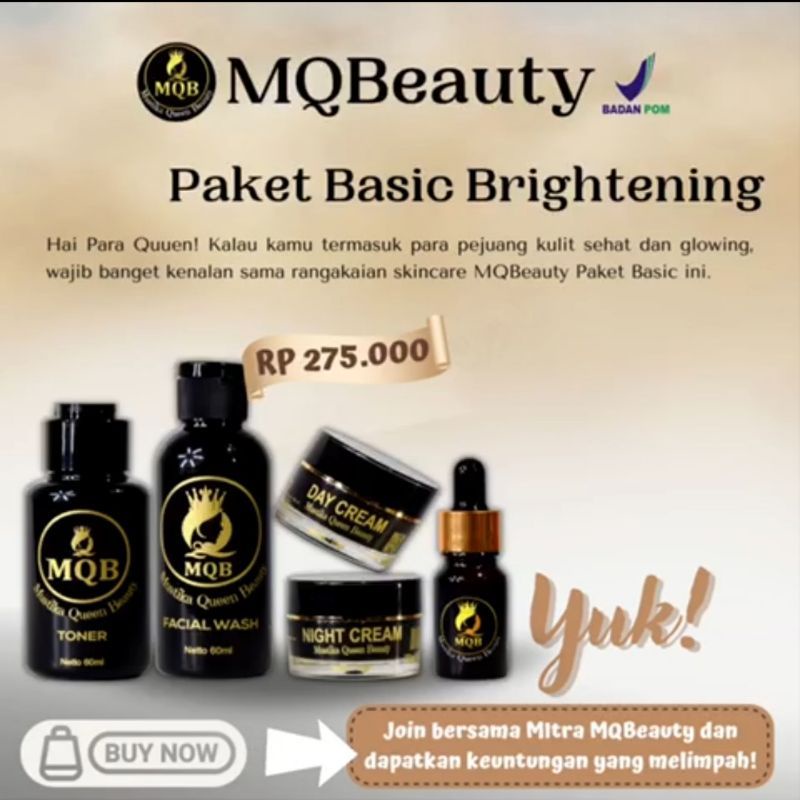 MQB Mustika Queen Beauty Brightening Series Original Skin Care Halal BPOM  - Pencerah Wajah - Bayar 